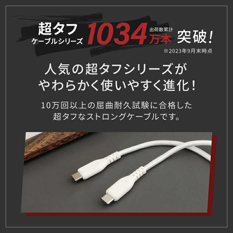 【ふるさと納税】 Owltech(オウルテック) 断線に強く柔らかい USB タイプC to Cケーブル 1m ホワイト OWL-CBA4CC10-WH 【スマホ タブレット 充電ケーブル タイプcケーブル 家電 ガジェット 海老名市 】 サムネイル3