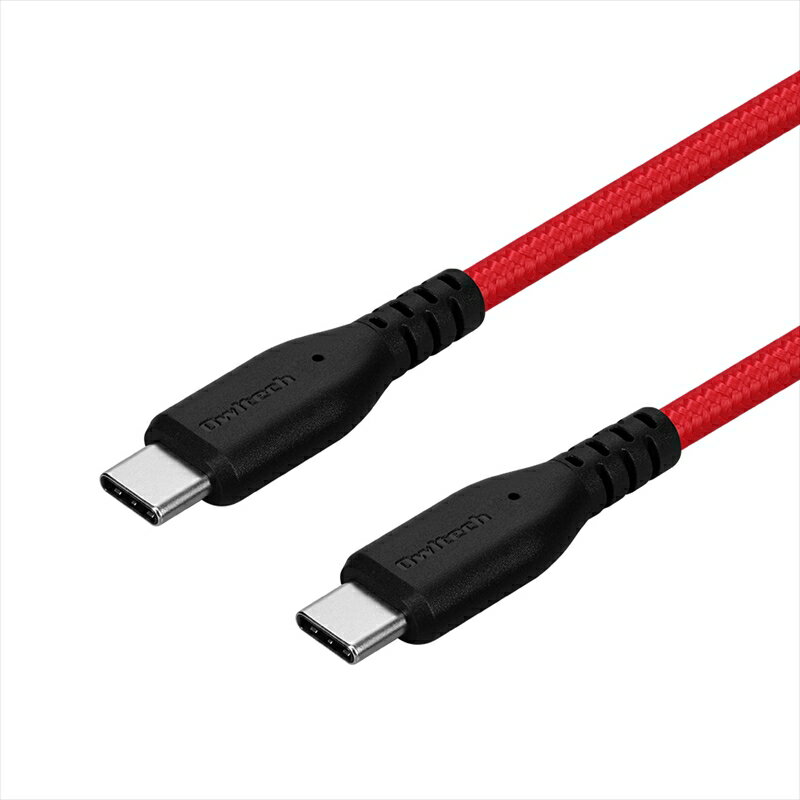 Owltech(オウルテック) 断線に強く柔らかい USB タイプC to Cケーブル 2m ブラックレッド OWL-CBA4CC20-BKRE 【スマホ タブレット 充電ケーブル タイプc ケーブル 家電 ガジェット 海老名市 】