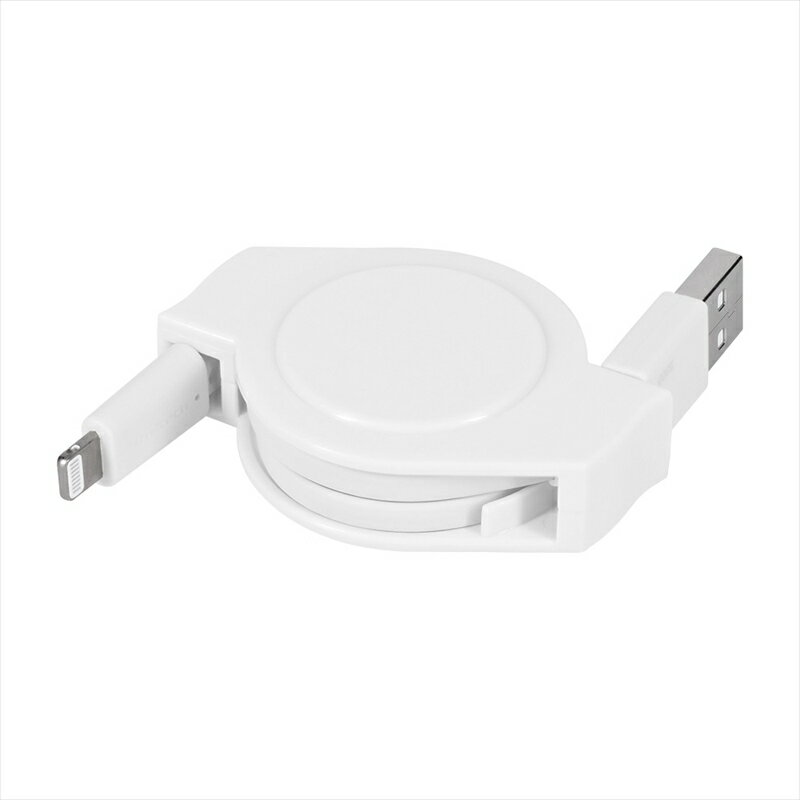 Owltech(オウルテック) 巻取り式 Type-A to Lightning ケーブル ホワイト1.2m OEC-CBR2AL12-WH 【iPhone ipad 充電ケーブル ライトニング ケーブル 家電 ガジェット 海老名市 】