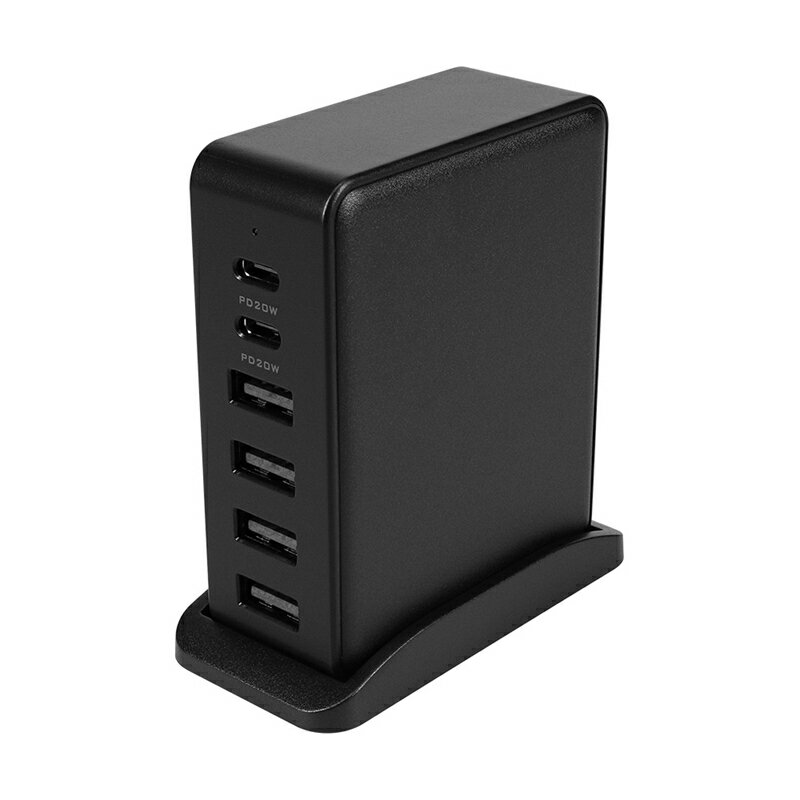 【ふるさと納税】6台同時充電可能 合計最大64W出力 USB Type-C×2 USB Type-A×4 AC充電器 OWL-APD64C2A4-BK【神奈川県 海老名市 】 サムネイル2
