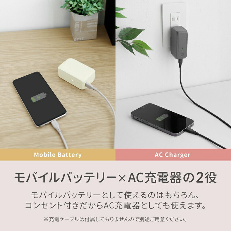 【ふるさと納税】最大PD20W対応 5000mAh USB Type-C出力 ACモバイルバッテリー OWL-LPBAC5001【 ガジェット 海老名市 】 サムネイル2