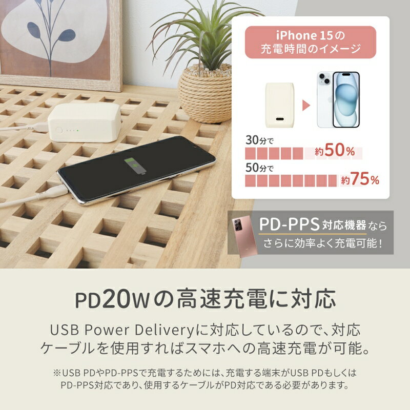 【ふるさと納税】最大PD20W対応 5000mAh USB Type-C出力 ACモバイルバッテリー OWL-LPBAC5001【 ガジェット 海老名市 】 サムネイル3