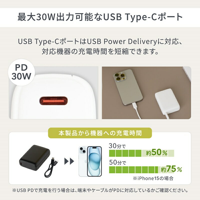 【ふるさと納税】USB Type-C入出力 PowerDelivery30W対応 10000mAh モバイルバッテリー OWL-LPB10020【 ガジェット 海老名市 】 サムネイル3