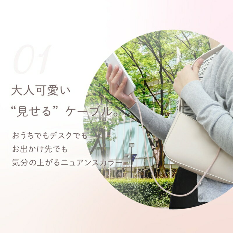 【ふるさと納税】Owltech シースルー素材採用 耐屈曲5万回 急速充電3A／データ転送 USB Type-A to USB Type-C シリコンケーブル Mignonne（ミニョン） OWL-CBS1MINAC12【 ガジェット 海老名市 】 サムネイル2