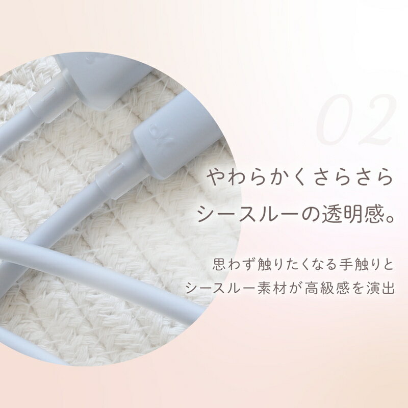 【ふるさと納税】Owltech シースルー素材採用 耐屈曲5万回 急速充電3A／データ転送 USB Type-A to USB Type-C シリコンケーブル Mignonne（ミニョン） OWL-CBS1MINAC12【 ガジェット 海老名市 】 サムネイル3
