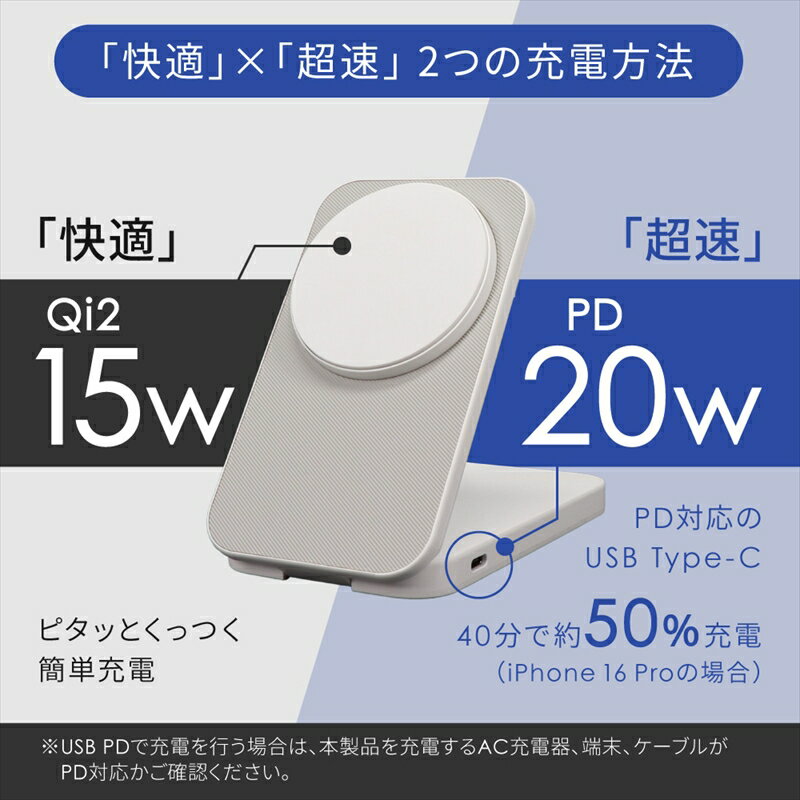 【ふるさと納税】Owltech 折りたたみ式スマホスタンドにもなる 5000mAh 最大PD20W対応 USB Type-C入出力 マグネット式ワイヤレス充電対応 モバイルバッテリー OWL-LPB5020MG【 ガジェット 神奈川県 海老名市 】 サムネイル3