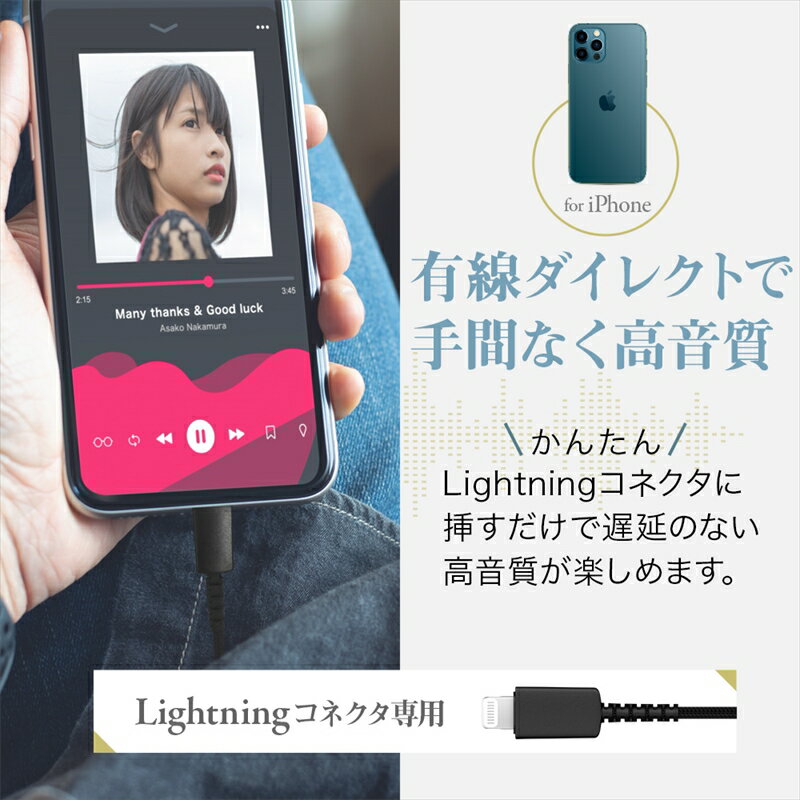 【ふるさと納税】 Owltech アルミニウムハウジング採用 ステレオLightningイヤホン リモコン＆マイク付き OWL-EPLT04シリーズ ブラック　オウルテック【家電 イヤフォン スマートフォンアクセサリー ガジェット 海老名市 】 サムネイル3