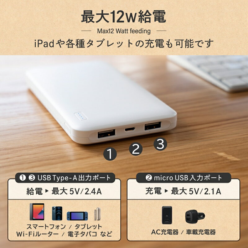 【ふるさと納税】Owltech(オウルテック) モバイルバッテリー 大容量 10,000mA ブラック OWL-LPB10005-BK5826-0260【スマホ充電器 携帯充電器 充電 家電 スマホ 充電器 PSE適合 バッテリー 大容量バッテリー ガジェット 海老名市 】 サムネイル3