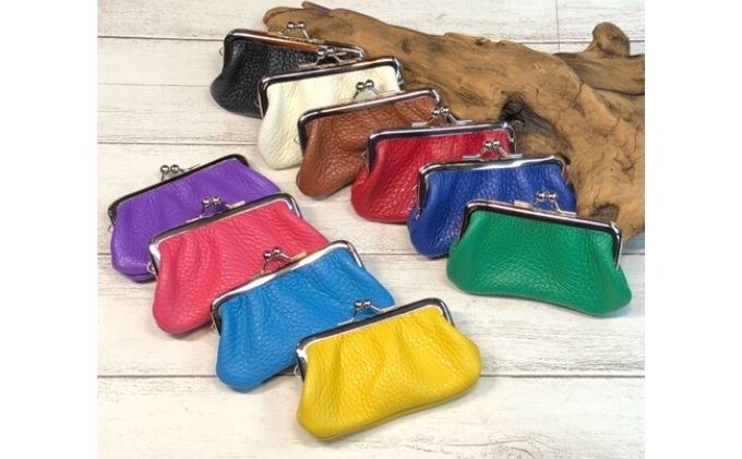 【ふるさと納税】イタリア本革（牛革）のがま口小物入れ ファッション小物 収納 シュリンクレザー 印鑑 リップ 小銭 整理 カラーバリエーション 豊富 サムネイル2