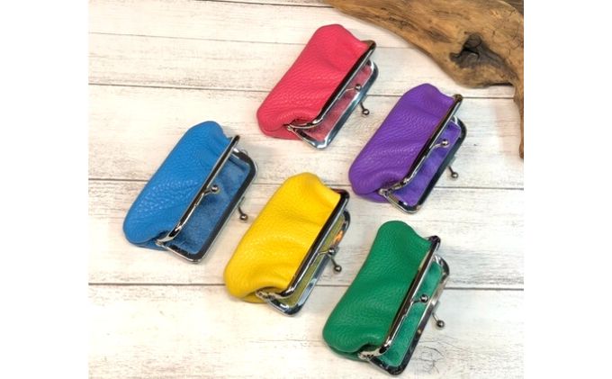 【ふるさと納税】イタリア本革（牛革）のがま口小物入れ ファッション小物 収納 シュリンクレザー 印鑑 リップ 小銭 整理 カラーバリエーション 豊富 サムネイル3