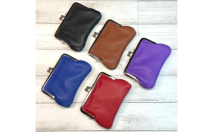 【ふるさと納税】イタリア本革（牛革）の親子がま口小物入れ（小） ファッション小物 雑貨 シュリンクレザー 小銭入れ カード収納 アクセサリーポーチ 革製品 革小物 サムネイル3