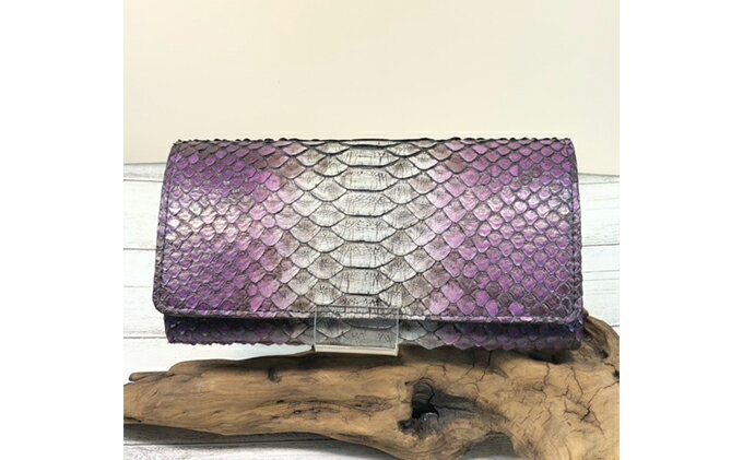 【ふるさと納税】蛇革の2つ折り長財布 ファッション小物 ウォレット ヘビ 牛 革製品 サムネイル2