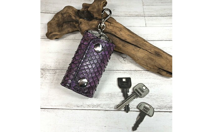 【ふるさと納税】パイソン（蛇革）のスマートキーケース（グラデ） 小物 収納 鍵 ヘビ 牛 革製品 サムネイル2