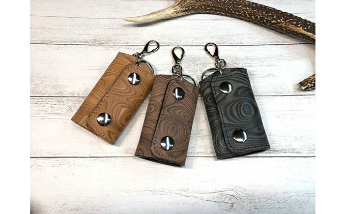 【ふるさと納税】漉き模様革のスマートキーケース 小物 収納 鍵 牛 革製品 サムネイル2