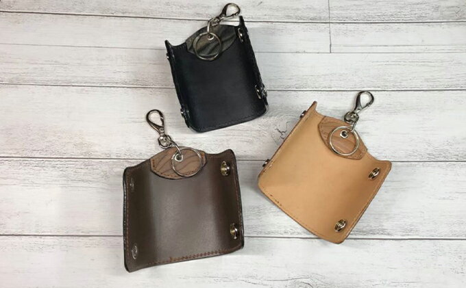 【ふるさと納税】漉き模様革のスマートキーケース 小物 収納 鍵 牛 革製品 サムネイル3