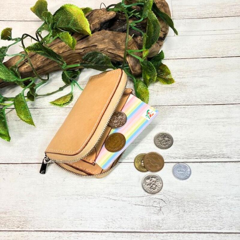 【ふるさと納税】【ヌメ革】フルラウンドファスナーコインケース(ヌメ・クロ) 牛革 ヌメ革 ハンドメイド サムネイル3