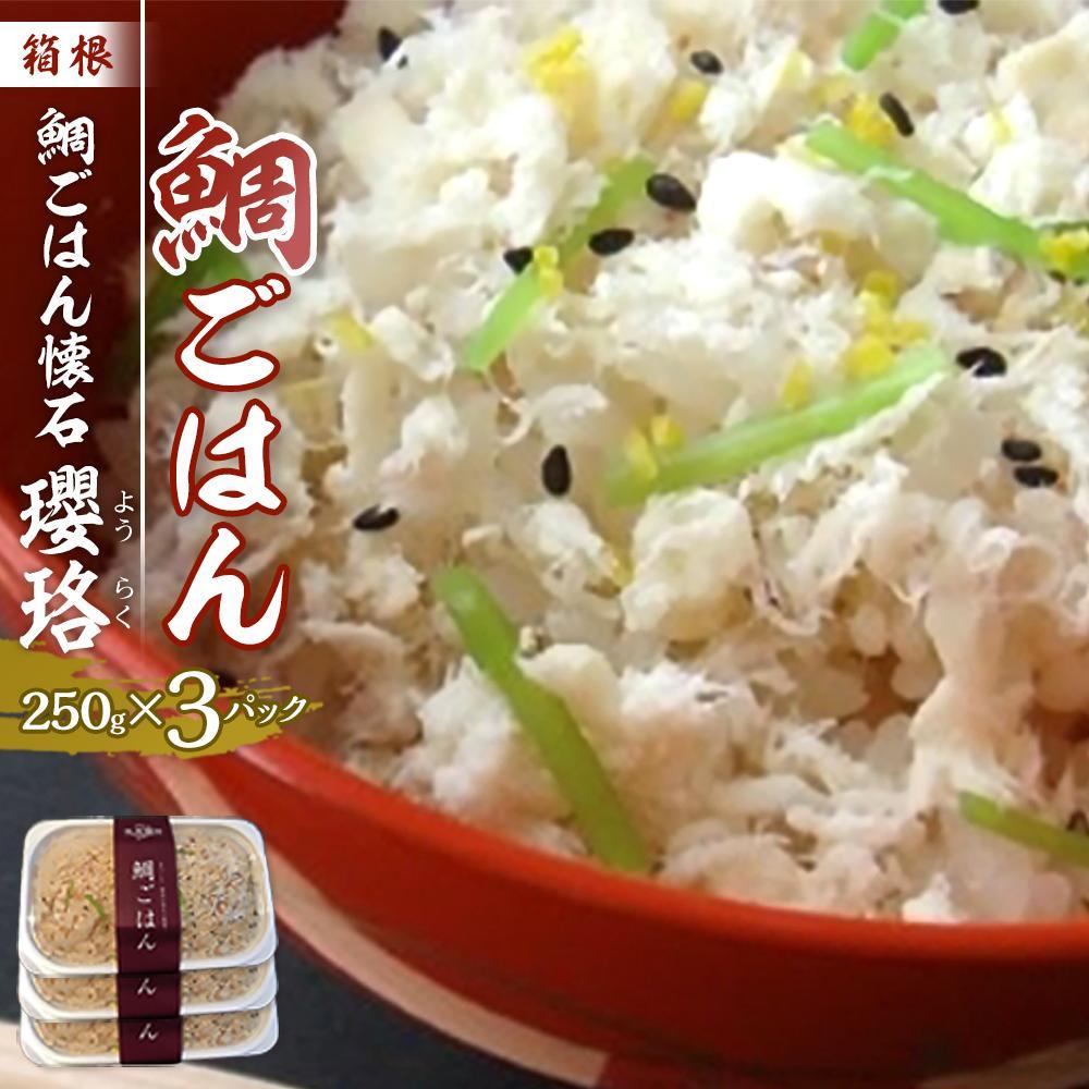 箱根 鯛ごはん懐石瓔珞（ようらく）　鯛ごはん3パック/4パック入り | 鯛 ごはん 魚 お魚 さかな 食品 和食 料理 簡単調理 昆布だし セット 贈答用 プレゼント お取り寄せ ギフト 人気 おすすめ レンジ 解凍 冷凍便 送料無料 神奈川 箱根