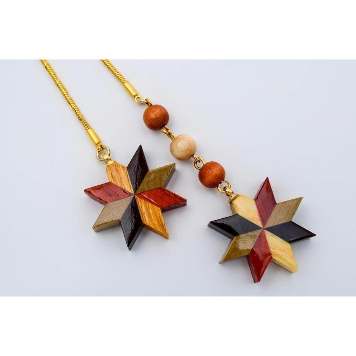 【ふるさと納税】箱根寄木細工　ラリエット風ロングネックレス | 工芸品 装飾品 民芸品 木工品 寄木細工 クラフト 木製 ネックレス ロングネックレス 天然素材 デザイン 伝統工芸 人気 おすすめ ギフト 伝統 日本製 観光 お土産 送料無料 神奈川 箱根 サムネイル2