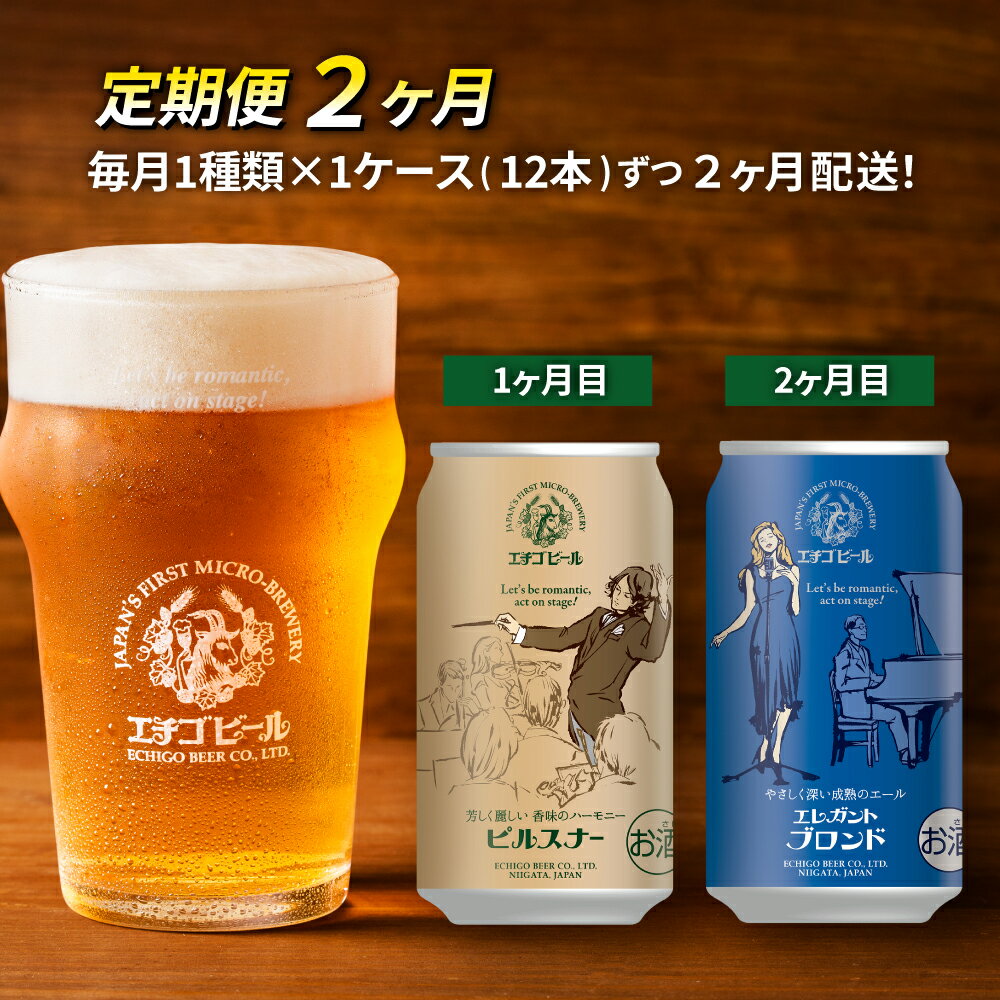 【ふるさと納税】【定期便2ヶ月】エチゴビール【1ヶ月目】ピルスナー350ml缶×12本【2ヶ月目】エレガントブロンド350ml缶×12本 地ビール ビール 全国第一号 クラフトビール 350ml 缶 12本 お酒 酒 お取り寄せ 人気 新潟 定期便 2回 お楽しみ サムネイル2