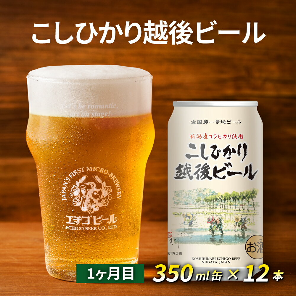 【ふるさと納税】【定期便2ヶ月】エチゴビール【1ヶ月目】こしひかり越後ビール350ml缶×12本【2ヶ月目】のんびりふんわり白ビール350ml缶×12本 地ビール ビール 全国第一号 クラフトビール 350ml 缶 12本 酒 人気 新潟 定期便 2回 お楽しみ サムネイル3