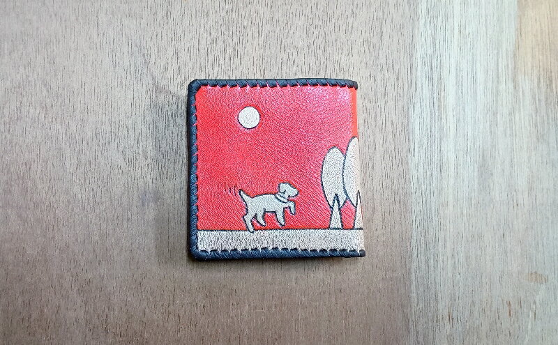 【ふるさと納税】☆世界にたった一つ☆　わんこの二つ折り財布　☆オレンジ☆ 財布 お財布 二つ折り サムネイル3