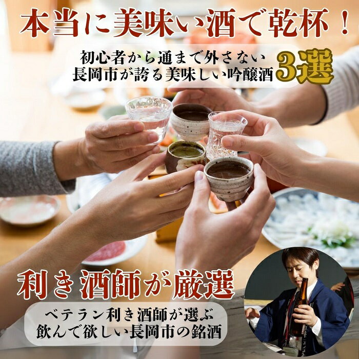 【ふるさと納税】日本酒 飲み比べ 新潟 C1-B4B越後長岡の吟醸酒飲み比べセット720ml×3本（久保田・極上吉乃川・お福正宗） サムネイル2