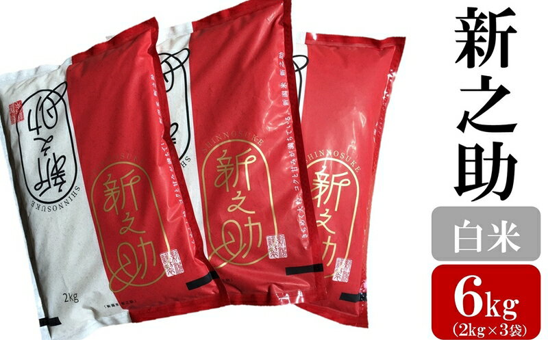 令和7年産米【五ツ星お米マイスター厳選】新之助 白米 6kg（2kg×3袋）[Y0423]【 新潟県 柏崎市 】