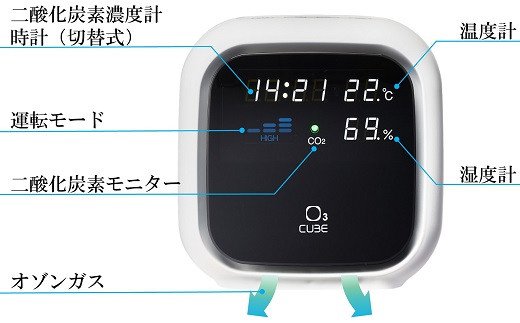 【ふるさと納税】除菌・脱臭 二酸化炭素濃度センサー付きオゾン発生器 オースリーキューブ（ミントグリーン）【 新潟県 柏崎市 】 サムネイル3