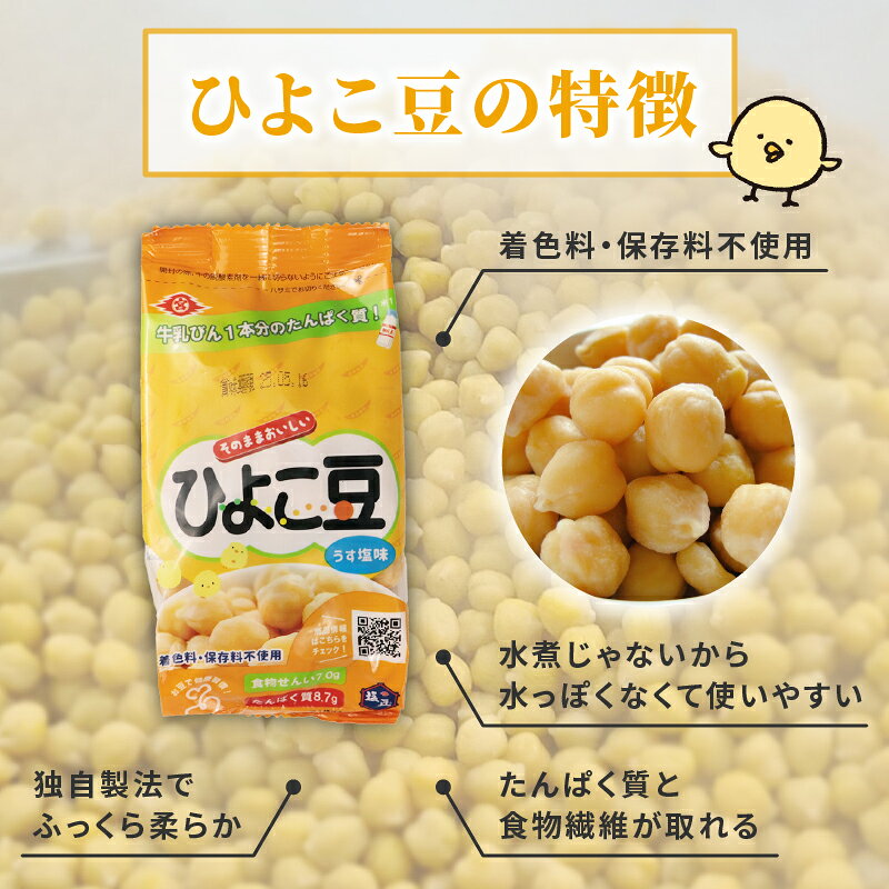 【ふるさと納税】 ひよこ豆 100g 選べる 6袋 10袋 サラダ おつまみ おやつ 豆 ひよこ豆 うすしお味 食物繊維 冷蔵 宮野食品工業所 新潟県 新発田市 - 画像2
