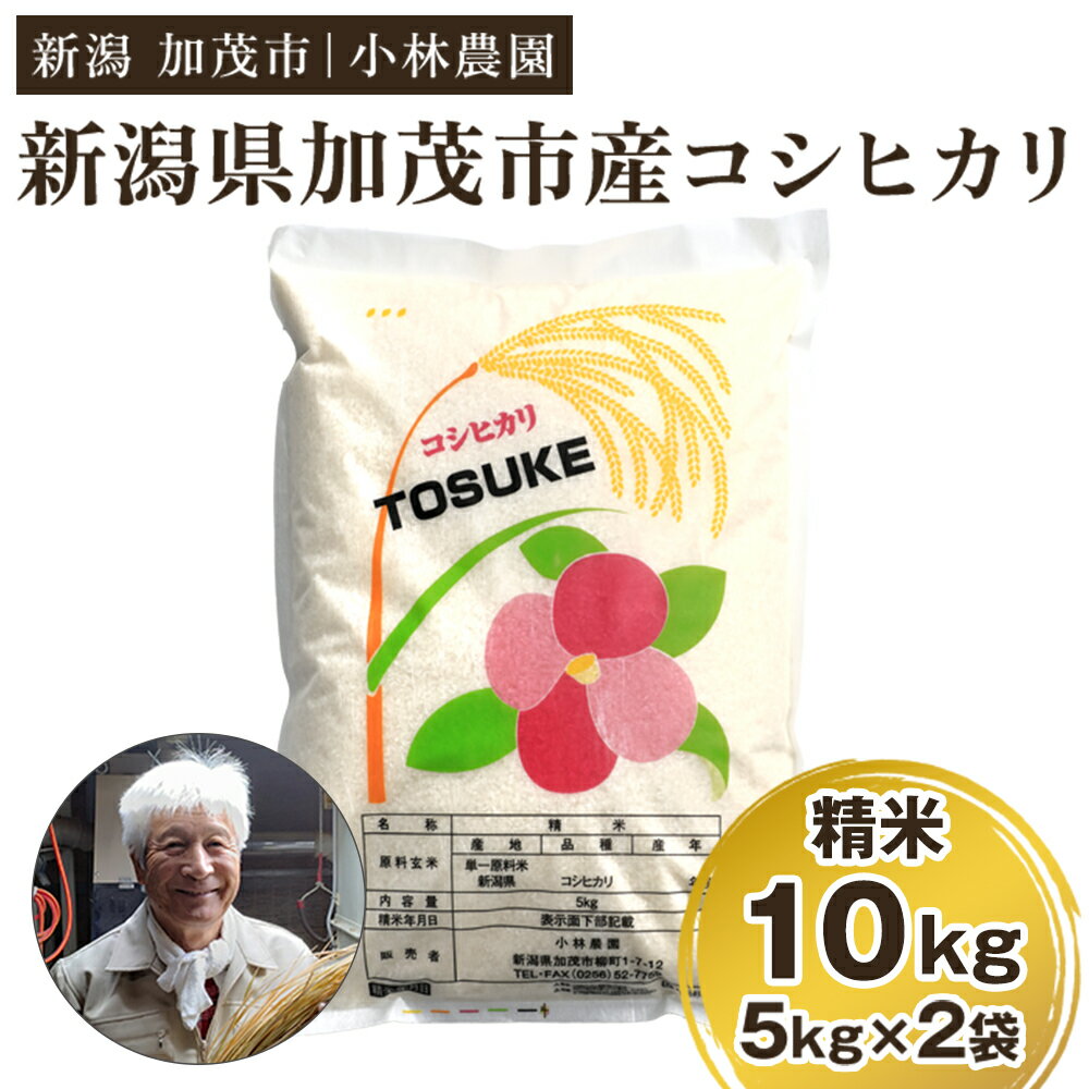 【令和7年産】加茂市小林農園のコシヒカリ 10kg（5kg×2袋）《順次出荷》 新潟産コシヒカリ お米 精米 料亭や割烹でも愛される従来品種 加茂市 小林農園