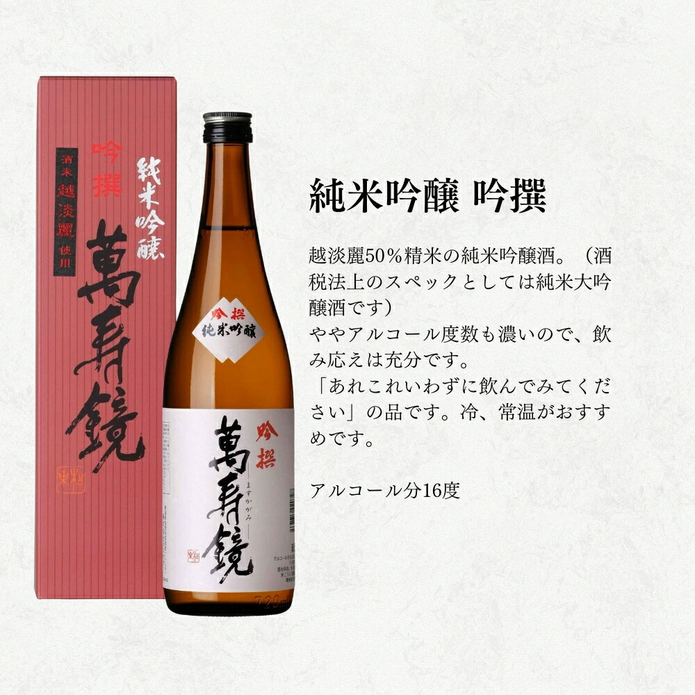 【ふるさと納税】萬寿鏡 厳選セット【720ml ×12本】 お酒 飲み比べ 日本酒 地酒 大吟醸 純米吟醸 贈答にも セット ギフト 贈り物 加茂市 マスカガミ サムネイル3