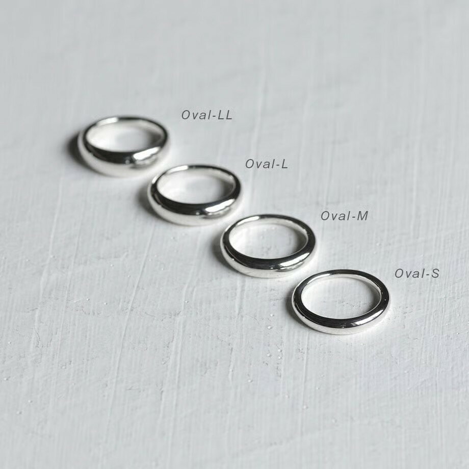 【ふるさと納税】甲丸リング Laugh＆Yoke Oval-S Oval-M Oval-L Oval-LL｜3.2～6.1mm｜シルバー925｜AD｜株式会社　三雄工芸 サムネイル2