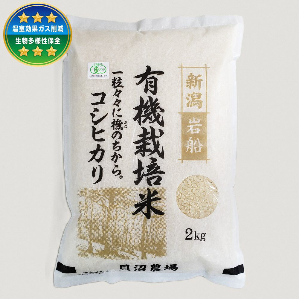 【令和7年産米】【選べる内容量】 有機栽培米コシヒカリ 白米2kg・4kg・6kg　米 お米 精米 白米 ごはん ご飯 コシヒカリ オーガニック お取り寄せ 新潟県 村上市 送料無料 1067148 1067149 1067150