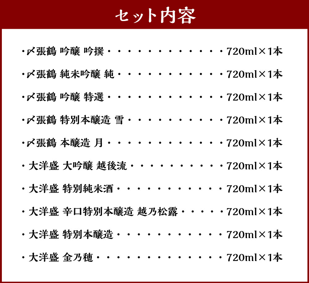 【ふるさと納税】 村上地酒10本セットD(〆張鶴・大洋盛) 計7.2L 酒 アルコール 地酒 日本酒 お取り寄せ 飲み比べ セット 詰め合わせ 新潟県 村上市 常温 D4062 サムネイル3