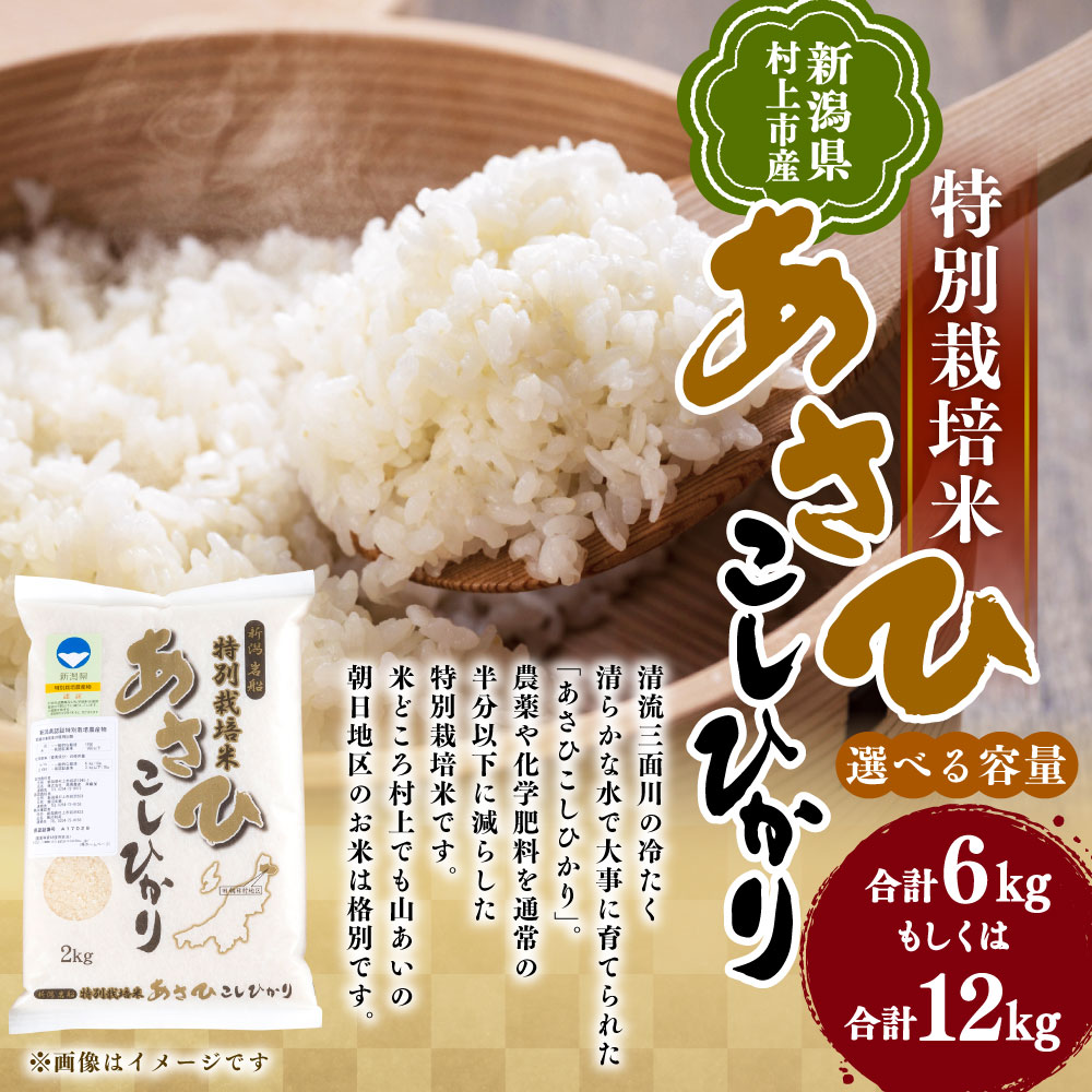 【ふるさと納税】【令和7年産米】【選べる容量】 新潟県 村上市産 特別栽培米 コシヒカリ 合計6kg（2kg×3袋） もしくは 合計12kg （5kg×2袋・2kg） お米 精米 白米 ご飯 ごはん A4033 B4029 - 画像2