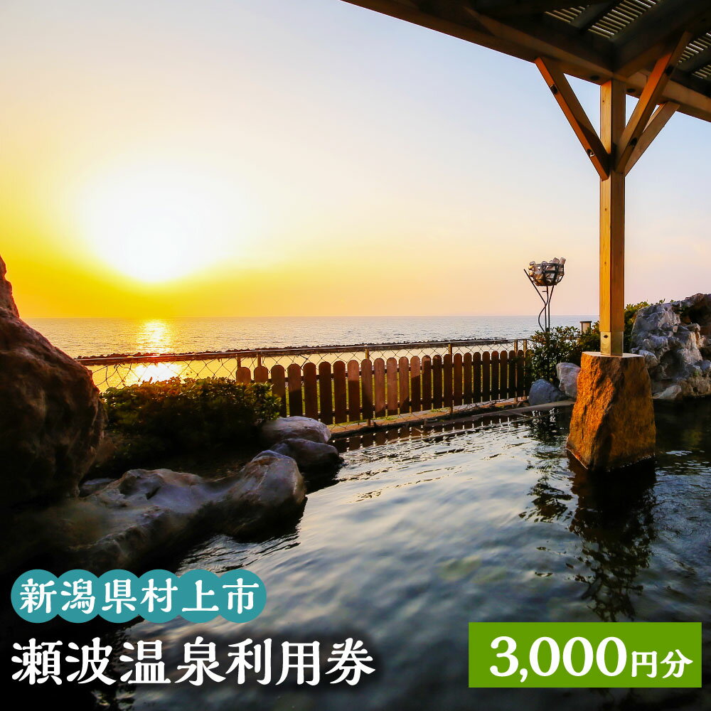 瀬波温泉利用券 3,000円分 (1,000円×3枚) 温泉 温泉券 入浴券 チケット 観光 宿泊 ホテル お土産 新潟県 村上市 K1