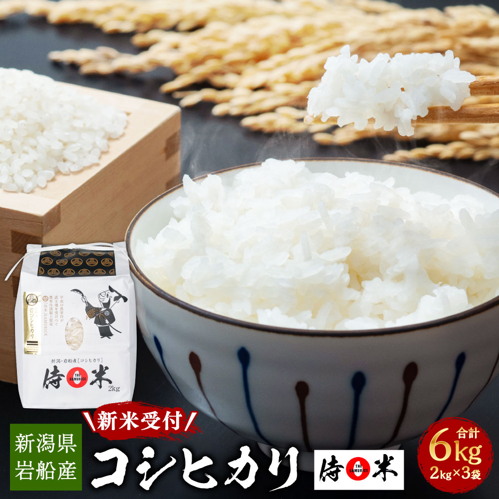 【新米受付・令和8年産米】新潟県村上市岩船産 コシヒカリ 精米 合計 6kg 2kg×3個 セット 米 白米 ご飯 ごはん 新潟県 村上市 新潟県 村上市 NA4091