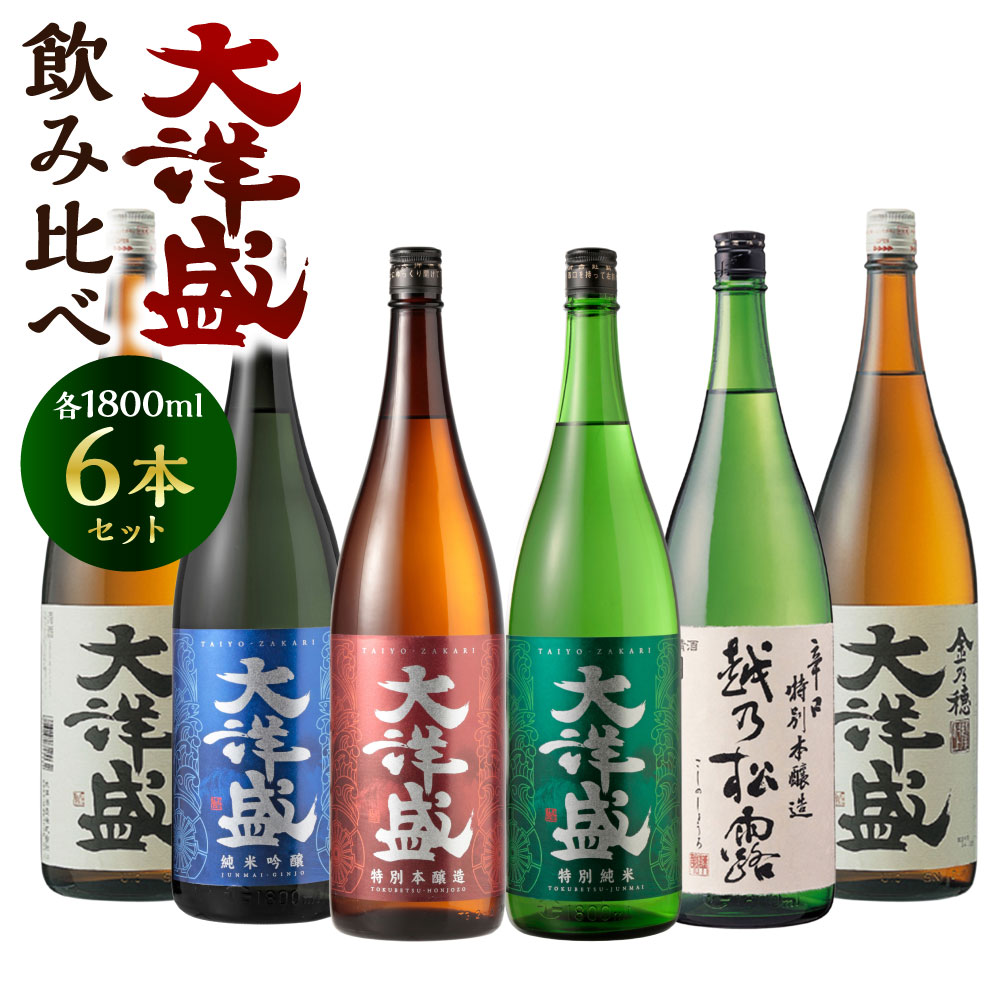 大洋盛 飲み比べセット 1800ml×6本 一升瓶 お酒 酒 日本酒 清酒 地酒 大洋酒造 セットN 新潟県 村上市 D4052