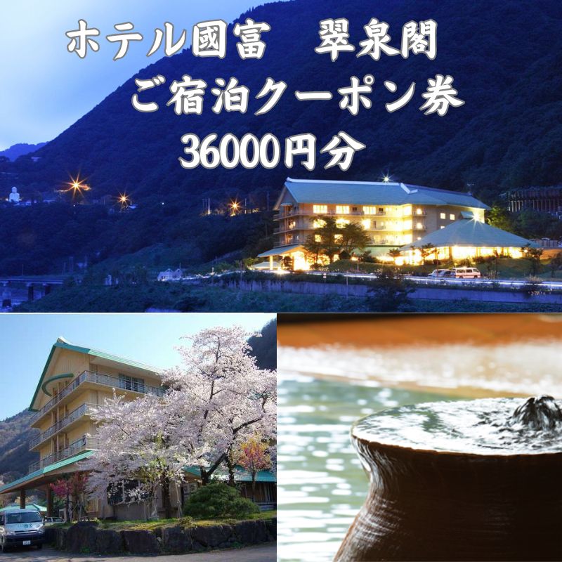 ホテル國富 翠泉閣 宿泊クーポン券36,000円分 新潟県 糸魚川市 温泉 源泉かけ流し 國富 秘湯 長野県境 姫川温泉 旅行 観光 宿泊補助券 糸魚川