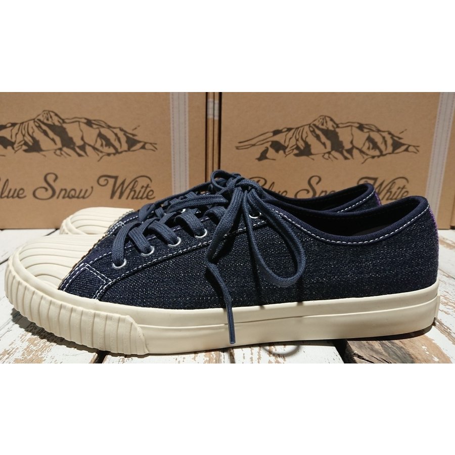 【ふるさと納税】数量限定 Blue Snow White 16.5oz 天然 藍 デニム ローカット スニーカー 1足 品番BSW100018 毘沙門天ジーンズ ビンテージ おしゃれ 個性的 ファッション 靴 新潟県 妙高市 サムネイル3