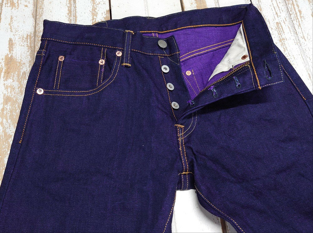 【ふるさと納税】毘沙門天 天然藍ジーンズ BI-24546 IND×PP タイトストレート 選べる 8サイズ ( W29 ～ W38 ) メンズ パンツ ロイヤルパープル デニム 14.5oz 天然藍デニム タイトフィットストレート カジュアル 上質 穿きやすい シーズンレス 日本製 新潟県 妙高市 サムネイル3