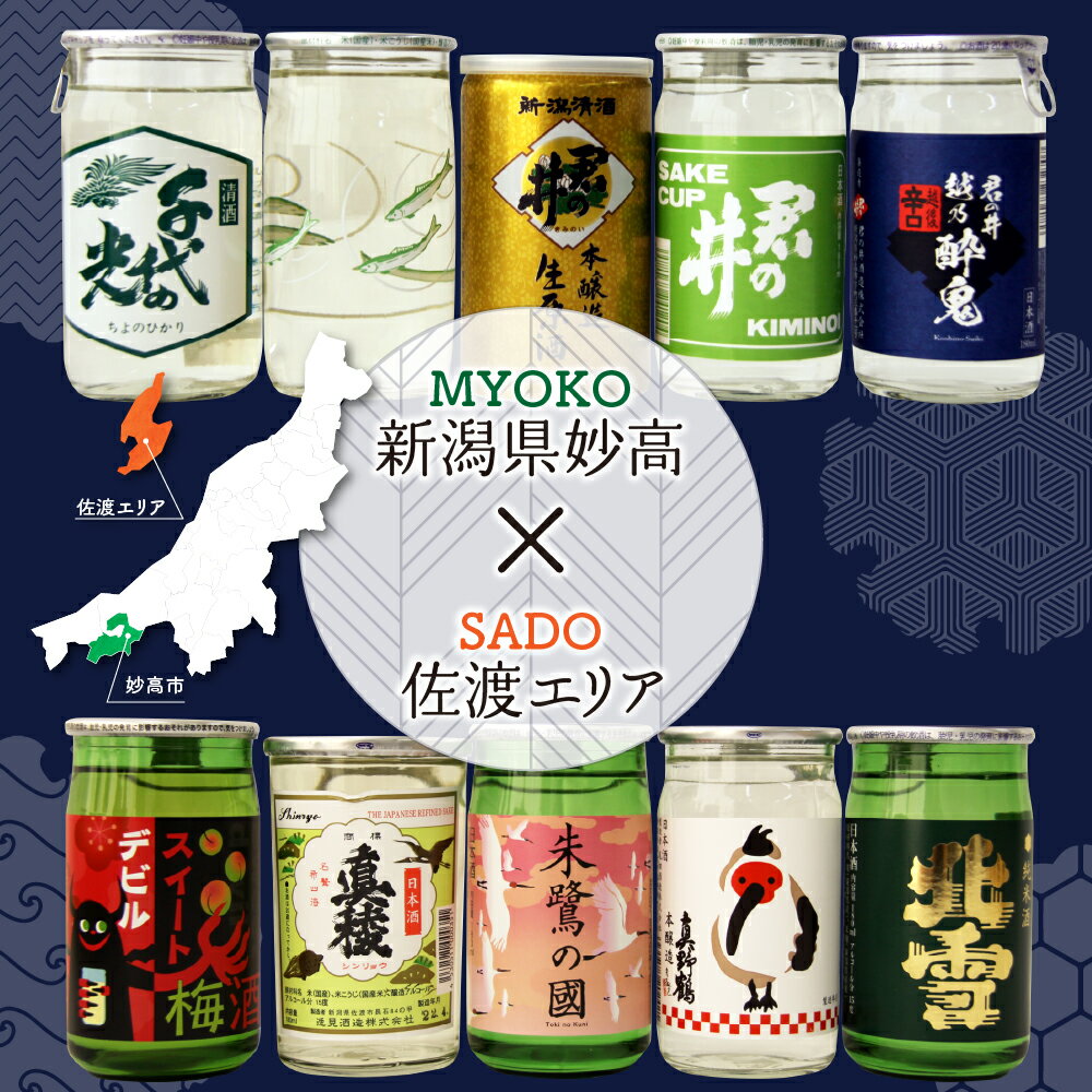 【ふるさと納税】日本酒 カップ 酒 セット (佐渡 エリア) 10種 新潟県 妙高 柿の種 ワンカップ お酒 にごり酒 地酒 詰め合わせ 贈り物 おみやげ お土産 プレゼント 送料無料 お取り寄せ 大人気 お試し ギフト ご当地 名産品 晩酌 お家時間 家飲み サムネイル2