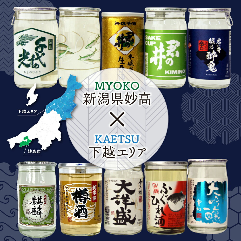 【ふるさと納税】日本酒 飲み比べ 10種 (下越 エリア) カップ 酒 柿の種 3袋付き 新潟県 お試し ワンカップ カップ酒 お酒 日本酒 純米酒 地酒 酒蔵 詰め合わせ 贈り物 お土産 プレゼント 送料無料 お取り寄せ 人気 ギフト ご当地 名産品 晩酌 お家時間 家飲み 妙高市 サムネイル2