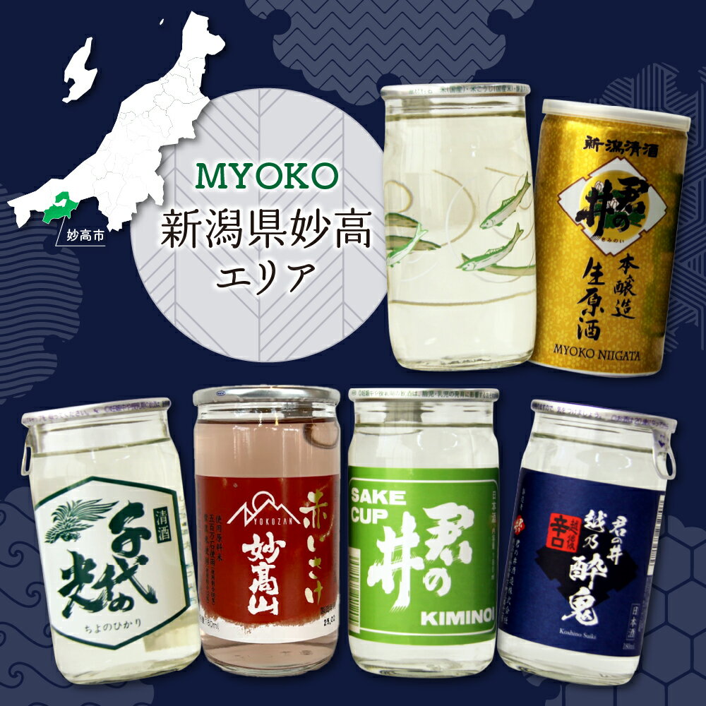 【ふるさと納税】日本酒 飲み比べ カップ酒 セット 6種 (180ml×5本 / 200ml×1本) | 新潟県 妙高 ワンカップ 酒 お酒 地酒 酒蔵 詰め合わせ 贈り物 ギフト お土産 プレゼント 送料無料 お取り寄せ 大人気 お試し ギフト ご当地 名産品 晩酌 お家時間 家飲み サムネイル2