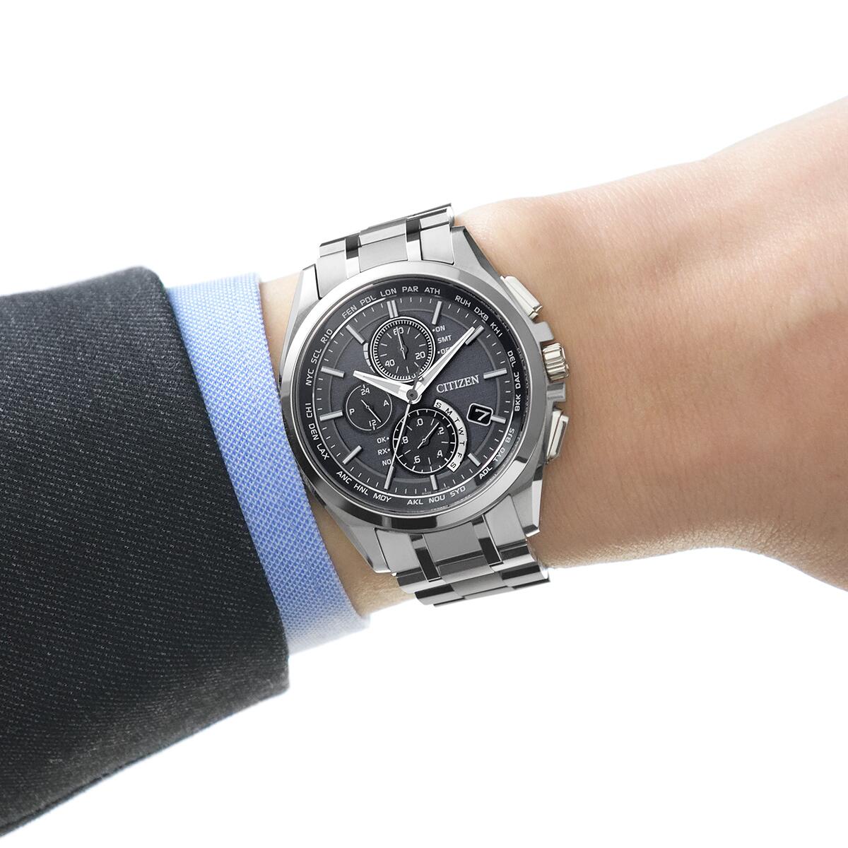 【ふるさと納税】【CITIZEN】 アテッサ AT8040-57E シチズン 腕時計 メンズ ブラック スーパーチタニウム 光発電 エコ・ドライブ 日中米欧電波受信 10気圧防水 送料無料 メーカー保証 プレゼント 新潟県 妙高市 サムネイル3