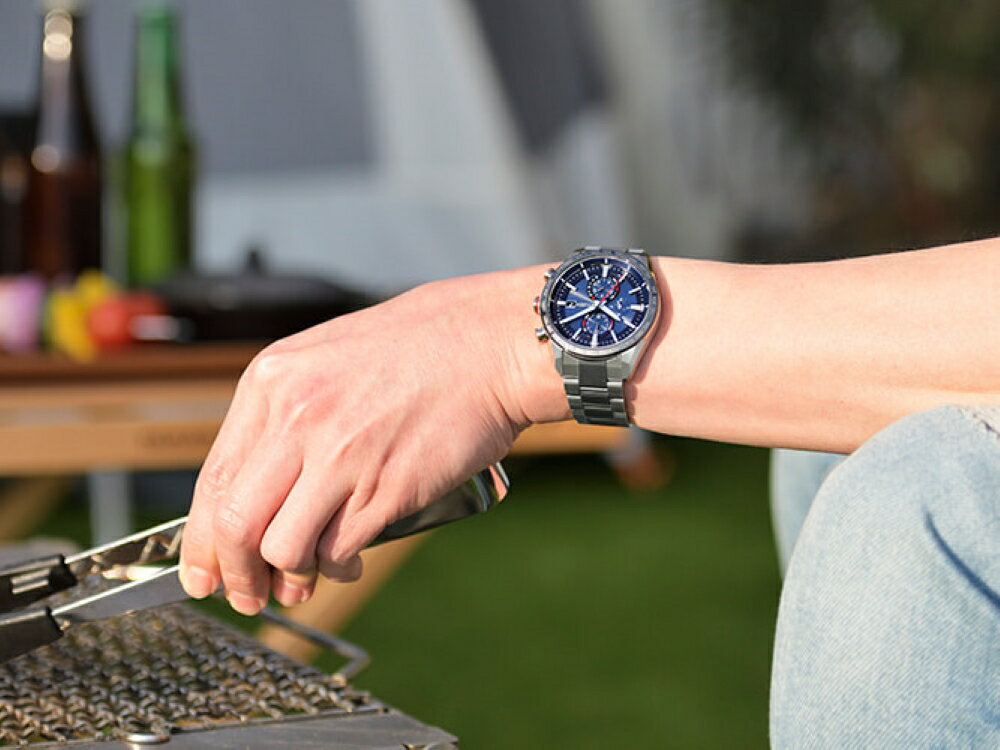 【ふるさと納税】【CITIZEN】 アテッサ AT8186-51L シチズン 腕時計 メンズ シルバー ネイビー 光発電 エコ・ドライブ 電波受信 防水 クロノグラフ デュラテクトチタンカーバイト スーパーチタニウム サファイアガラス メーカー保証 新潟県 妙高市 サムネイル2