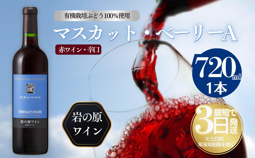 【ふるさと納税】酒 岩の原ワイン1本（720ml） 有機栽培ぶどう使用 マスカット ・ ベーリーA ワイン 赤 ギフト 新潟 上越　お届け：入金確認後、順次発送いたします。 サムネイル2