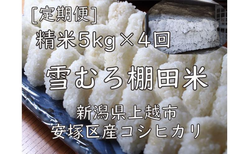 【ふるさと納税】令和7年 新潟県産 棚田米 コシヒカリ 精白米 定期便 20kg 20キロ (5kg×4回) 雪中貯蔵 雪むろ こしひかり 精米 お米 こめ 新潟 上越 米 送料無料　お届け：寄附ご入金確認の翌月以降、4カ月連続でお届けします。 - 画像2