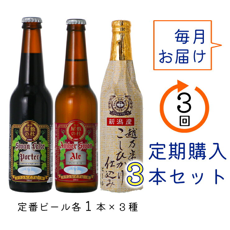 【ふるさと納税】 ビール スワンレイクビール 3回定期便 世界一金賞受賞入り 金賞3本セット 阿賀野市 新潟県 阿賀野 クラフト 飲み比べ クラフトビール 地ビール ビール お酒 酒 詰め合わせ 故郷納税 サムネイル2