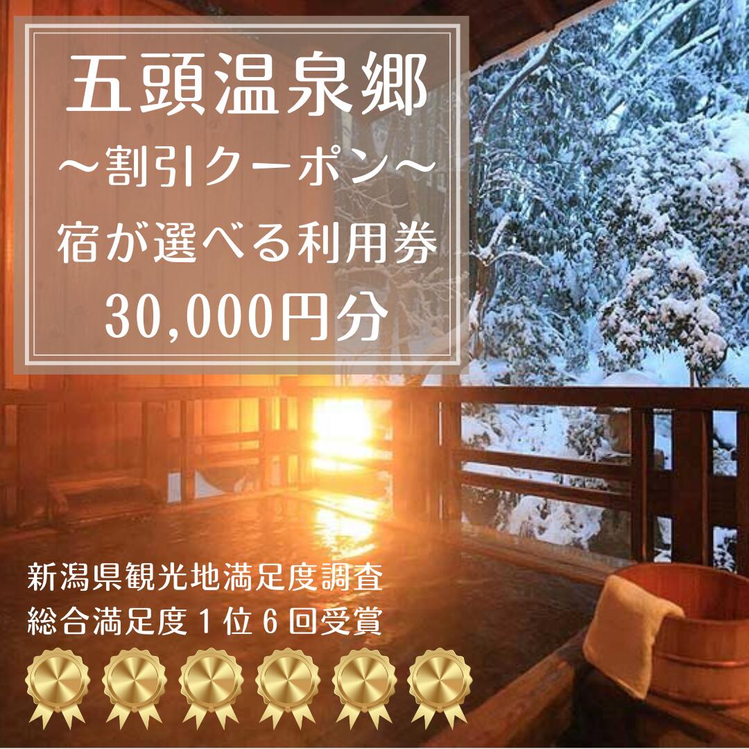 五頭温泉郷 割引クーポン 30,000円分 ラジウム 温泉 名湯 自然 食事 宿泊 旅行 旅 旅館